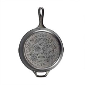 Black 10 inch Lightweight Cast Iron Skillet -  DâˆšÃ¥a de los Muertos - Made in USA