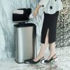 8-Gallon Stainless Steel Kitchen Trash Can with Step-on Lid