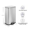 8-Gallon Stainless Steel Kitchen Trash Can with Step-on Lid