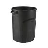 32-Gallon Black Plastic Indoor Outdoor Trash Can with Lid - Made in USA