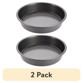 (2 pack) PRO Nonstick Steel Round Cake Pan, 9", Gray
