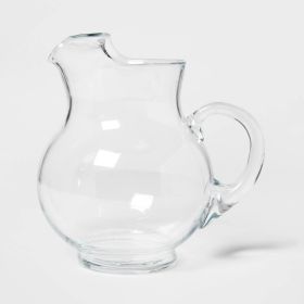 90.6 fl oz Glass Round Pitcher with Handle - Traditional Clear Beverage Server