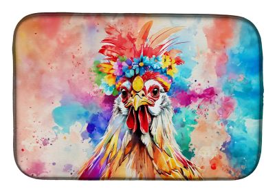 Hippie Animal Polish Poland Rooster Dish Drying Mat Absorbent Dish Drying Mat Pad for Kitchen Counter Dish Drainer Mat for Countertop, 14 x 21"