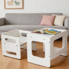 Weaning Table And Chair Set Height Adjustable Wooden Table Set For 1 To 3 Years Children Playing Learning Reading Eating