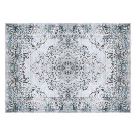 8x10FT Vintage Area Rug Modern Non Slip Carpet Boho Low Pile Soft Rug Waterproof Machine Washable Rug for Living Room Bedroom Kitchen Dining Room Unde (Option: 8_10FT_Type1)