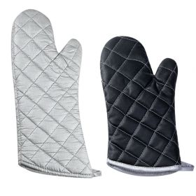 Oven Gloves 1 Pair Of Thick, Long, Heat-Resistant Insulated Gloves With Silver Coating (Color: SILVER)
