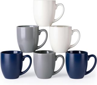 16oz Coffee Mugs Set of 6, Large Ceramic Coffee Mugs for Man, Woman, Dad, Mom (Material: Stoneware)