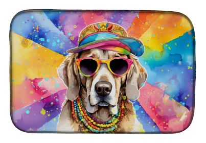 Weimaraner Hippie Dawg Dish Drying Mat Absorbent Dish Drying Mat Pad for Kitchen Counter Dish Drainer Mat for Countertop, 14 x 21", Multicolor (Default: Default)