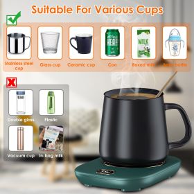 Electric Coffee Mug Warmer for Desk Auto Shut off USB Tea Milk Beverage Cup Heater Heating Plate for Office Home 3 Temperature Setting (Color: Green)