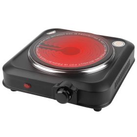 1000W Electric Infrared Single Burner Portable Heating Hot Plate Stove Countertop RV Hotplate with 7.5” Glass Cooktop Stepless Temperature Adjustments (Option: HG_ElectricSingleBurne)